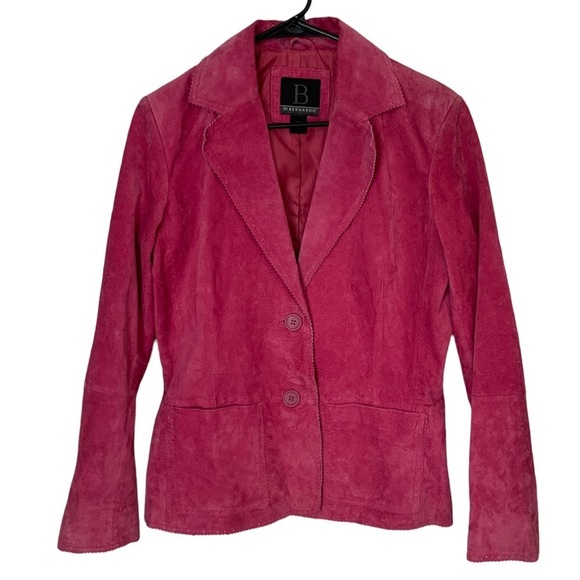 Pink Genuine Leather Jacket Blazer - Picture 1 of 5